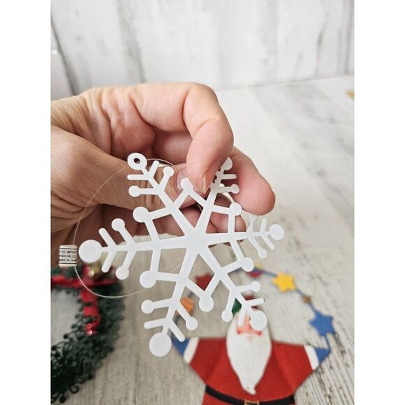 Metal wreath Santa star snowflake Bell ornament Xmas set green - Picture 9 of 9